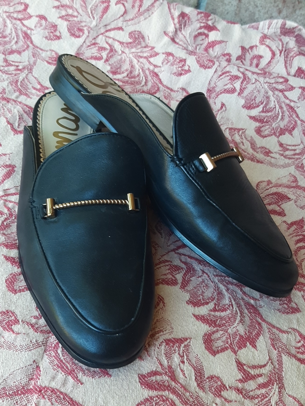 Sam Edelman Black Leather Laurna Slip On Mule
